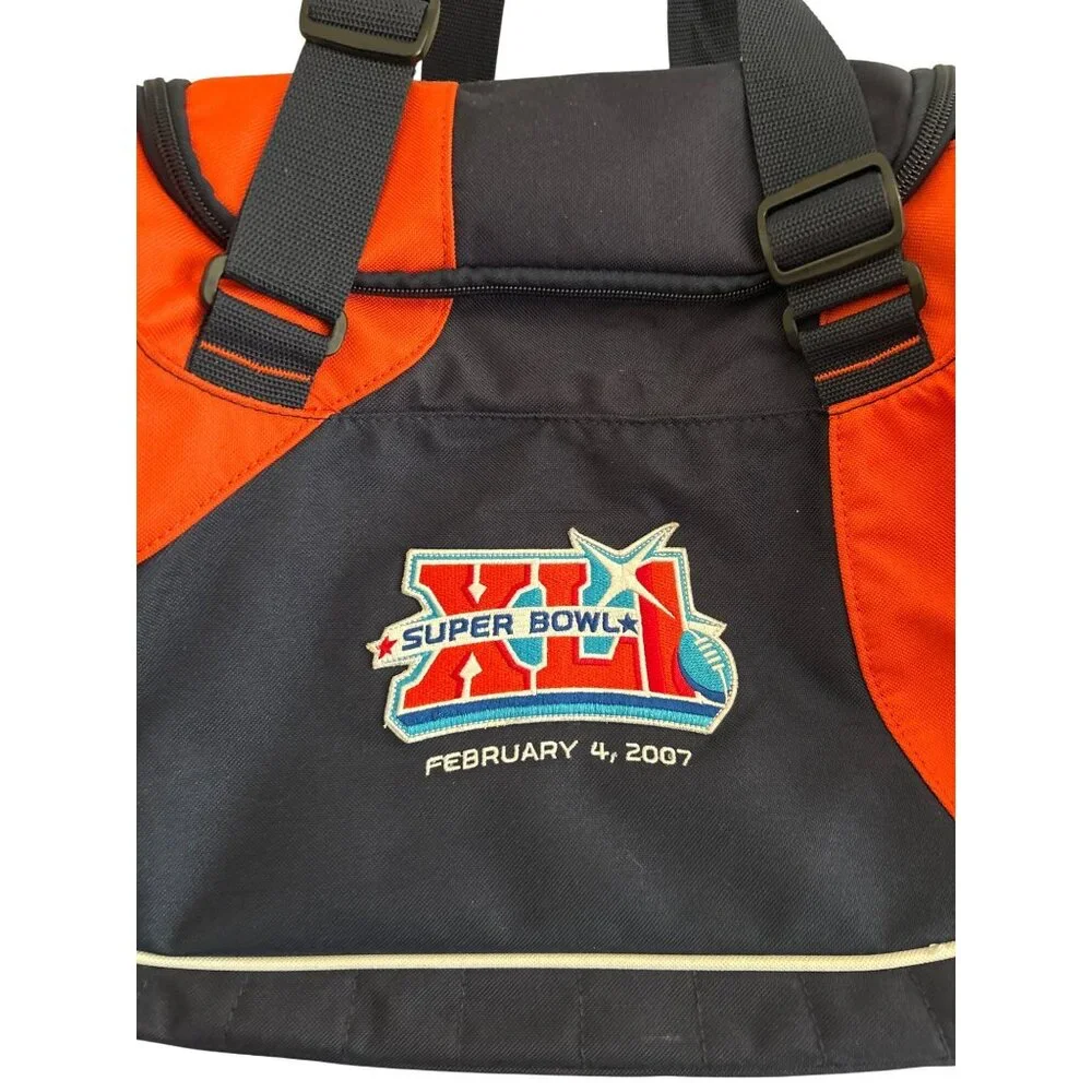 Reebok NFL Super Bowl XLI Large Duffel Bag Navy & Orange With Shoulder Strap